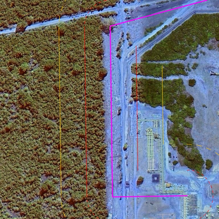 Industrial facility detected within pipeline buffer zone