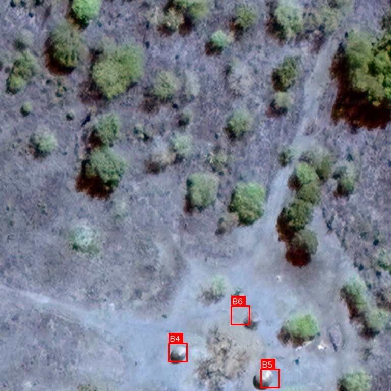 Satellite detection of rural compounds in Mozambique bush